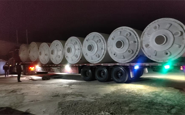 平川锥底桶交付现场